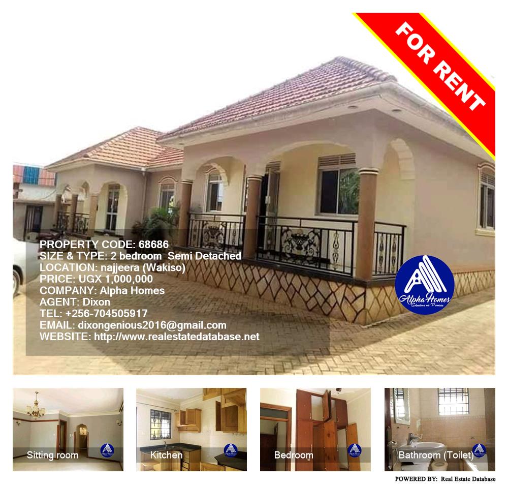 2 bedroom Semi Detached  for rent in Najjera Wakiso Uganda, code: 68686