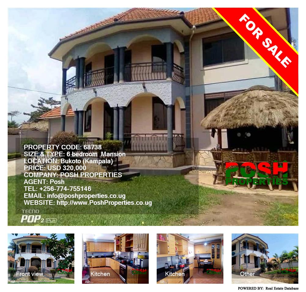 6 bedroom Mansion  for sale in Bukoto Kampala Uganda, code: 68738