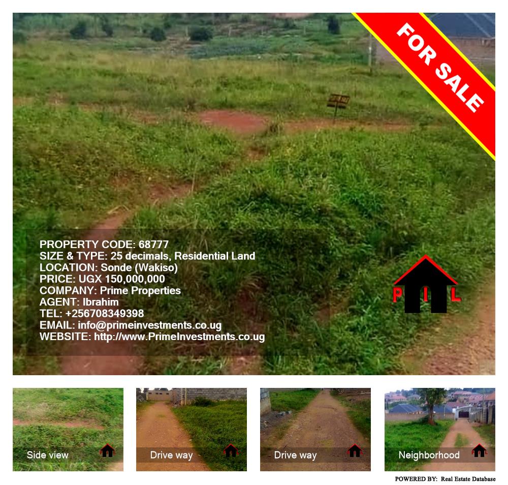 Residential Land  for sale in Sonde Wakiso Uganda, code: 68777