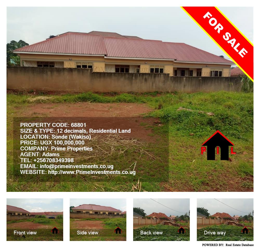 Residential Land  for sale in Sonde Wakiso Uganda, code: 68801