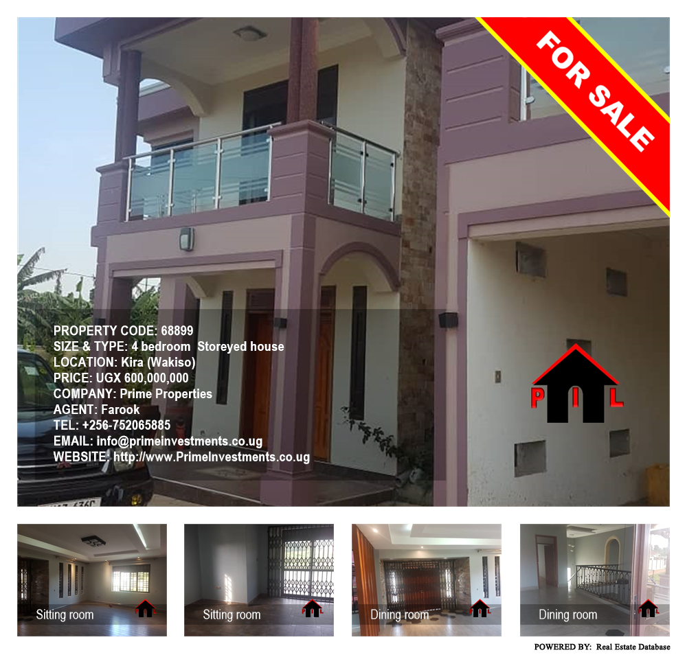 4 bedroom Storeyed house  for sale in Kira Wakiso Uganda, code: 68899