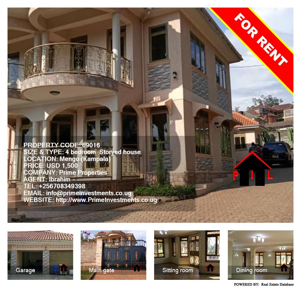 4 bedroom Storeyed house  for rent in Mengo Kampala Uganda, code: 69016