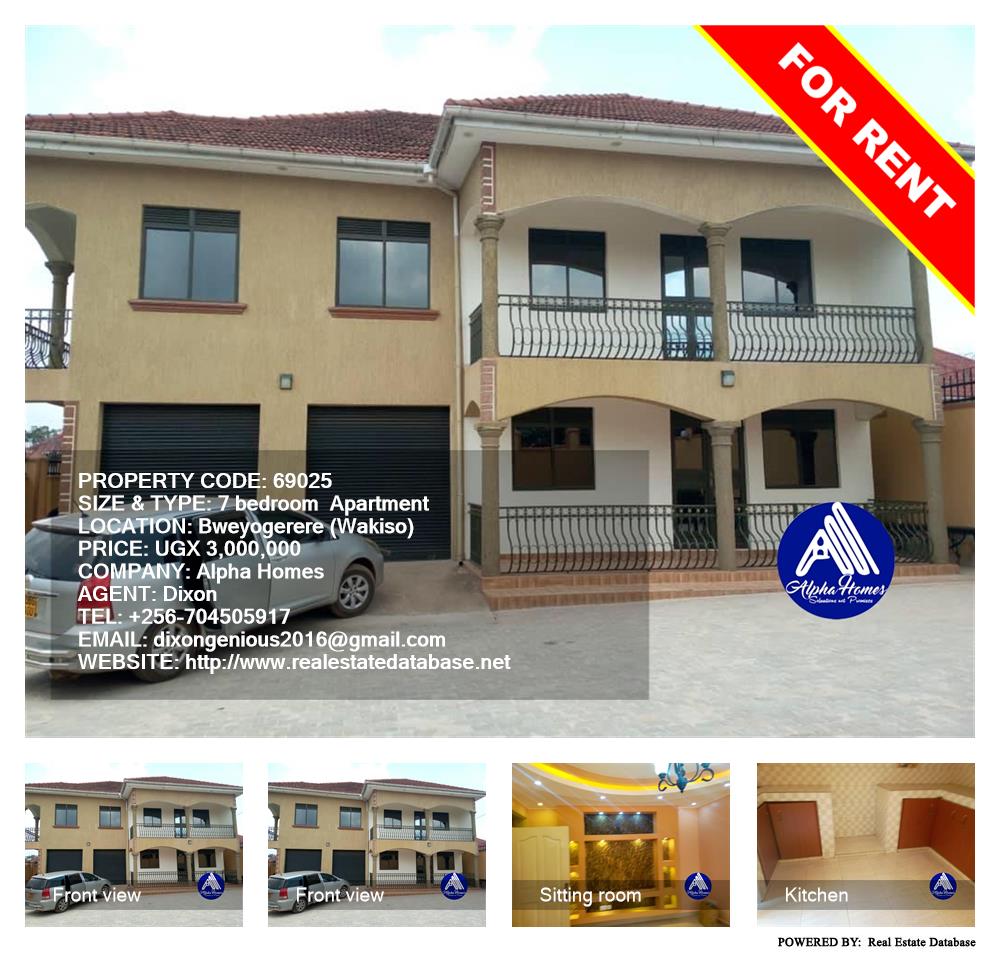 7 bedroom Apartment  for rent in Bweyogerere Wakiso Uganda, code: 69025
