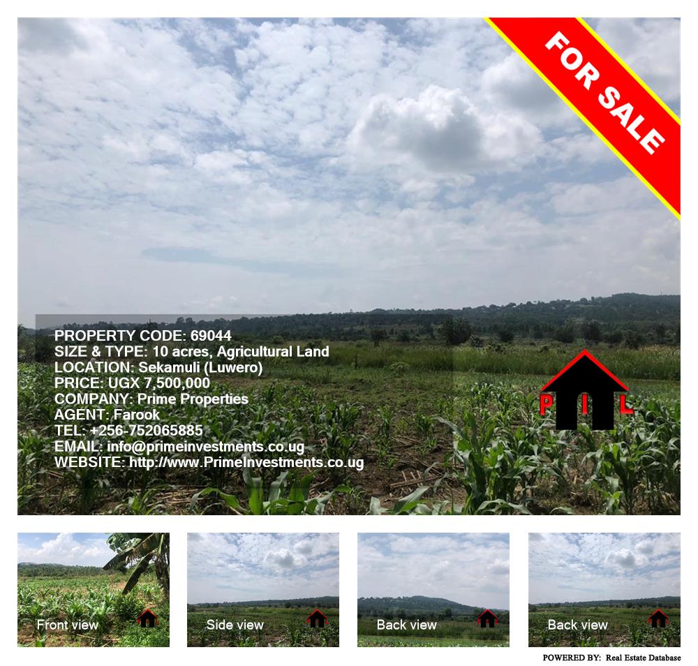 Agricultural Land  for sale in Ssekamuli Luweero Uganda, code: 69044