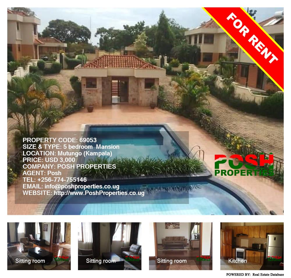 5 bedroom Mansion  for rent in Mutungo Kampala Uganda, code: 69053