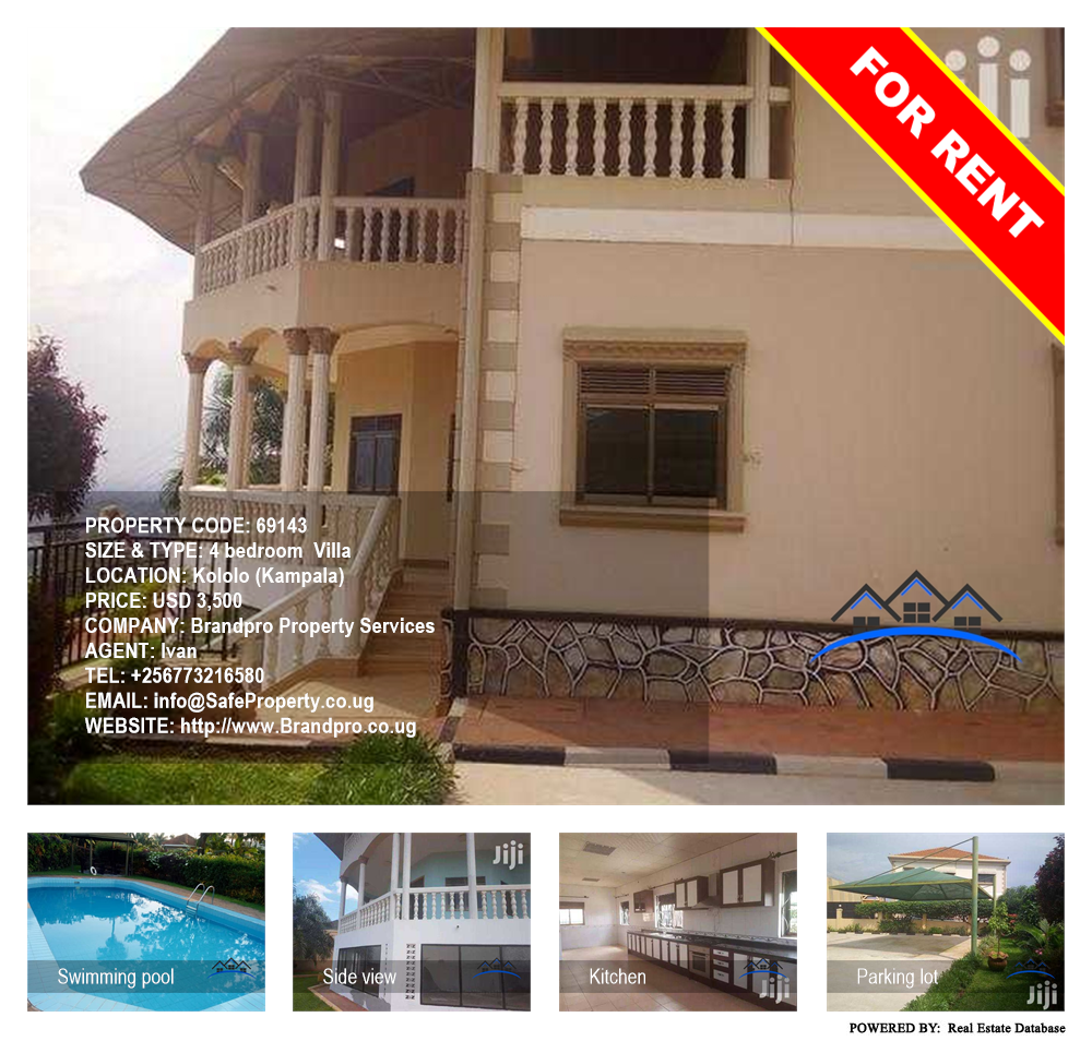 4 bedroom Villa  for rent in Kololo Kampala Uganda, code: 69143