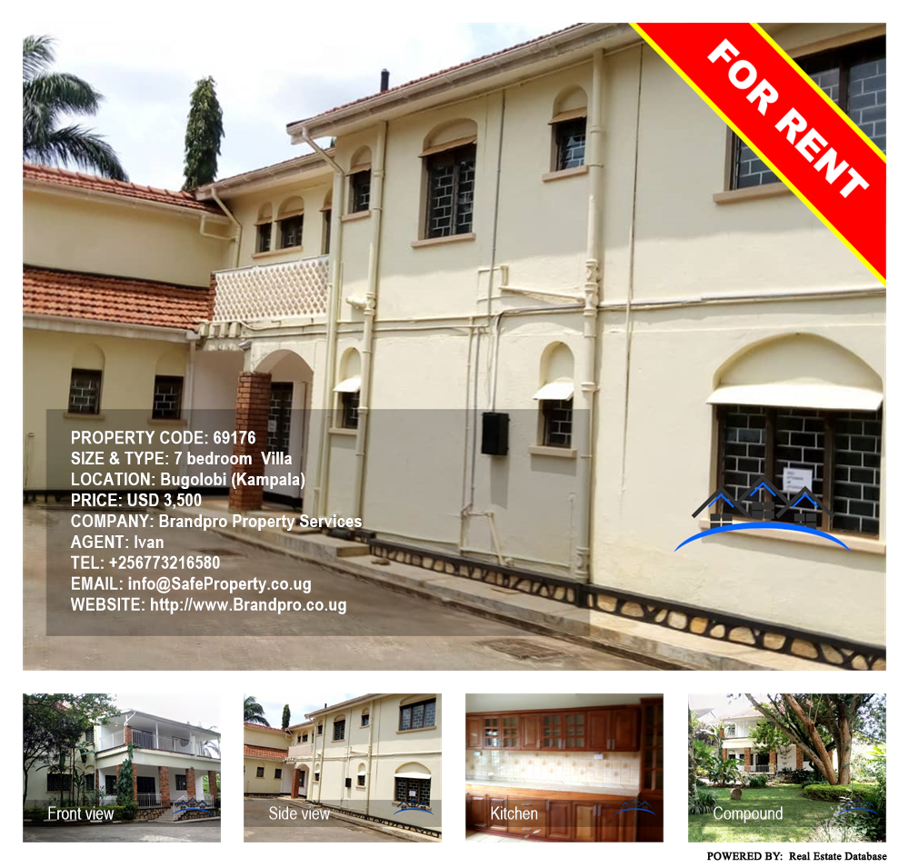 7 bedroom Villa  for rent in Bugoloobi Kampala Uganda, code: 69176