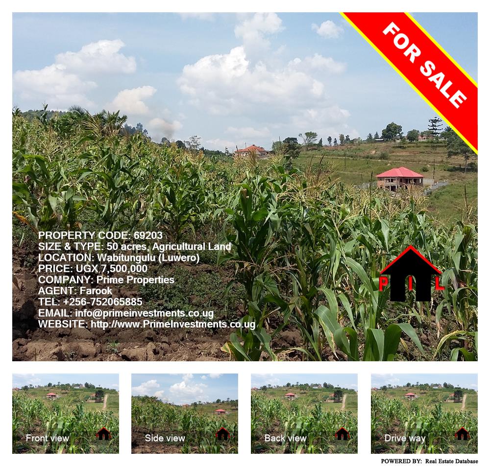 Agricultural Land  for sale in Wabitungulu Luweero Uganda, code: 69203