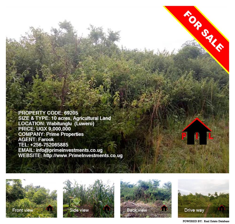 Agricultural Land  for sale in Wabitungulu Luweero Uganda, code: 69205