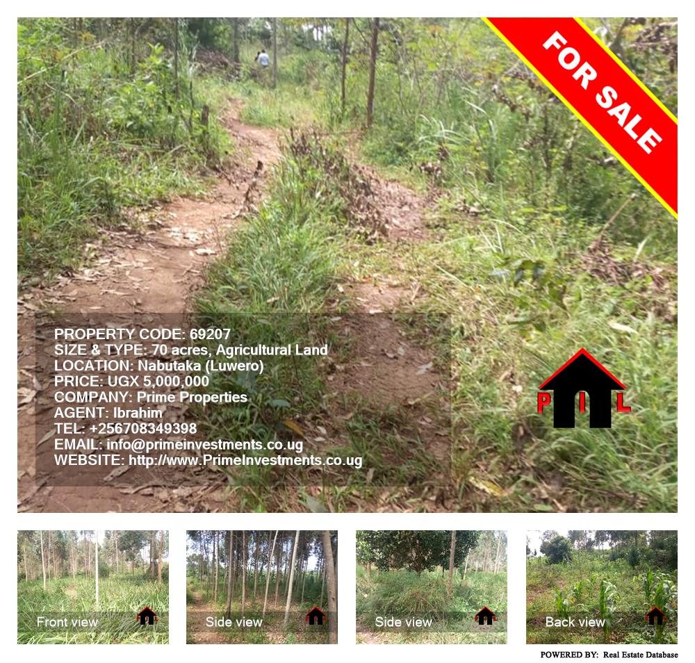 Agricultural Land  for sale in Nabutaka Luweero Uganda, code: 69207