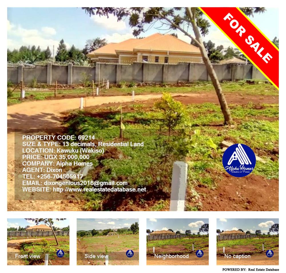 Residential Land  for sale in Kawuku Wakiso Uganda, code: 69214