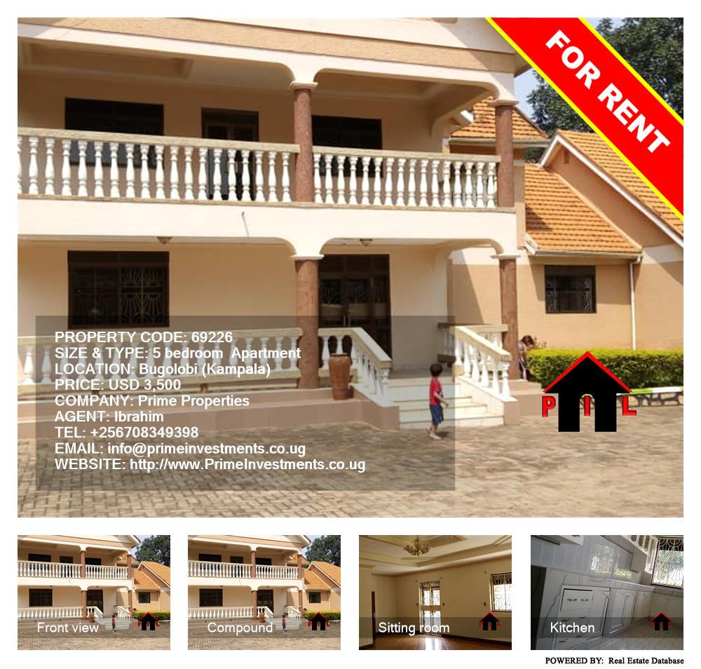 5 bedroom Apartment  for rent in Bugoloobi Kampala Uganda, code: 69226