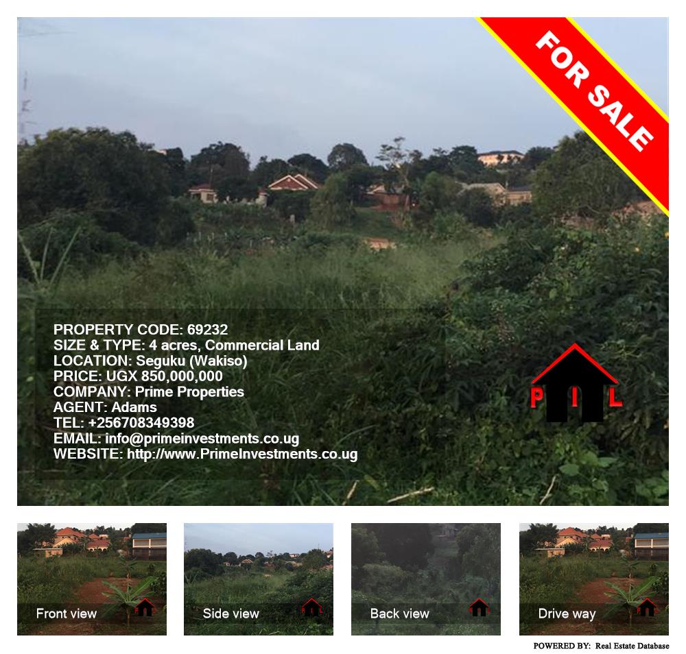 Commercial Land  for sale in Seguku Wakiso Uganda, code: 69232