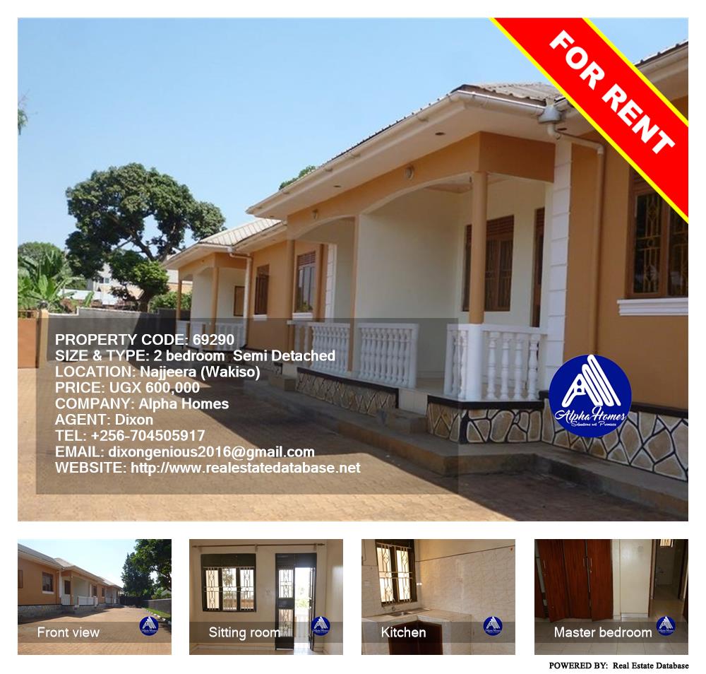2 bedroom Semi Detached  for rent in Najjera Wakiso Uganda, code: 69290