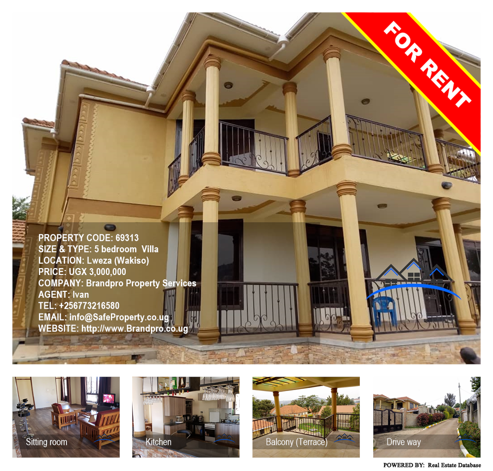 5 bedroom Villa  for rent in Lweza Wakiso Uganda, code: 69313