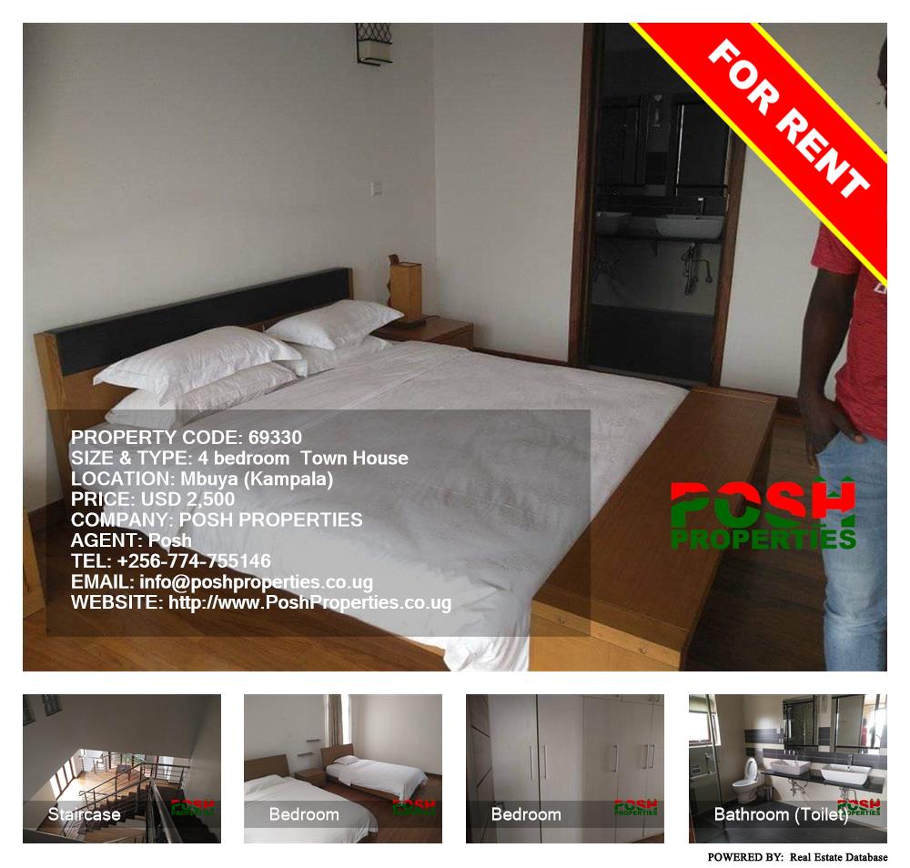 4 bedroom Town House  for rent in Mbuya Kampala Uganda, code: 69330