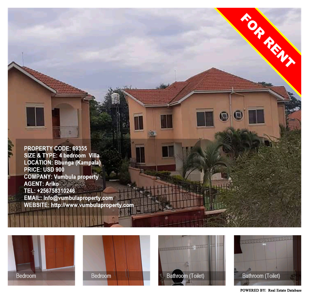 4 bedroom Villa  for rent in Bbunga Kampala Uganda, code: 69355