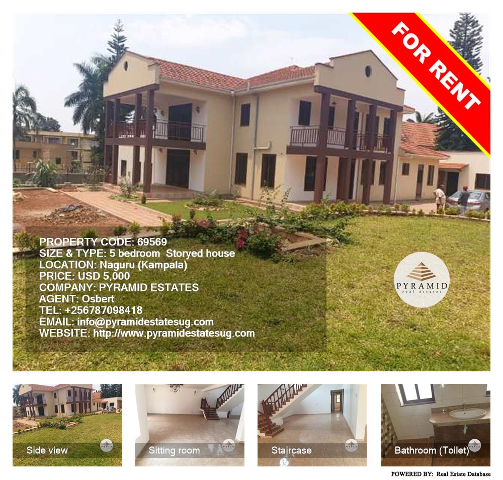 5 bedroom Storeyed house  for rent in Naguru Kampala Uganda, code: 69569