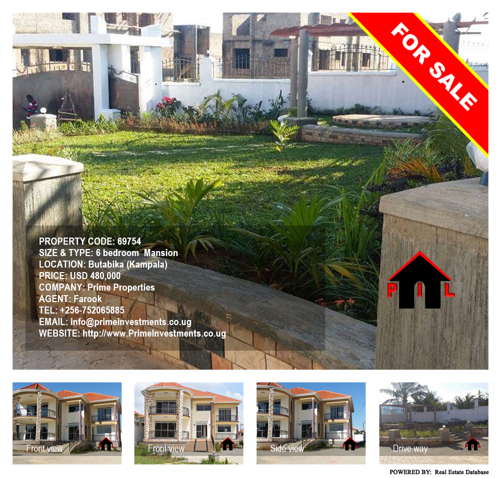 6 bedroom Mansion  for sale in Butabika Kampala Uganda, code: 69754