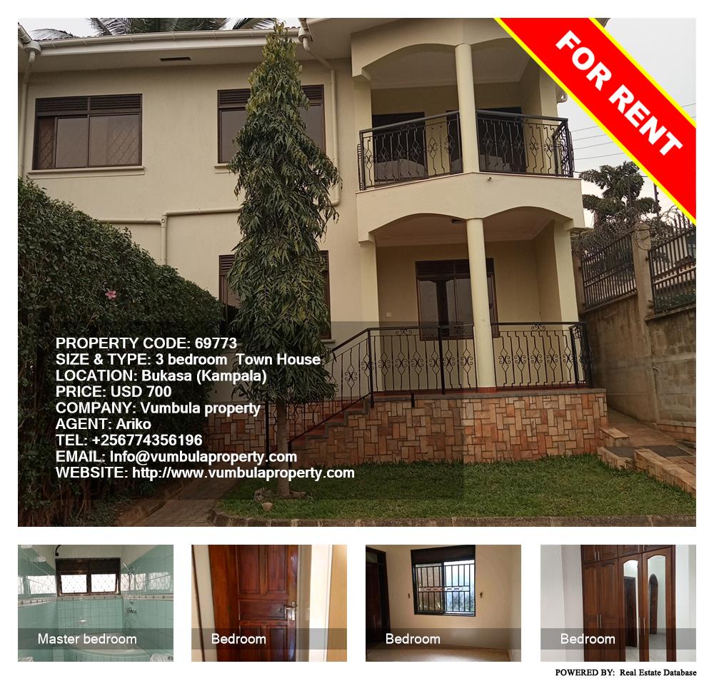 3 bedroom Town House  for rent in Bukasa Kampala Uganda, code: 69773