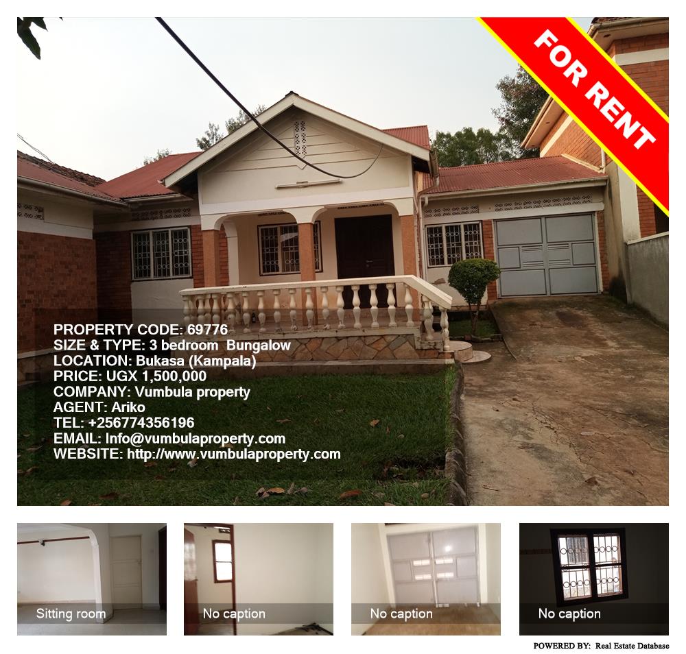 3 bedroom Bungalow  for rent in Bukasa Kampala Uganda, code: 69776