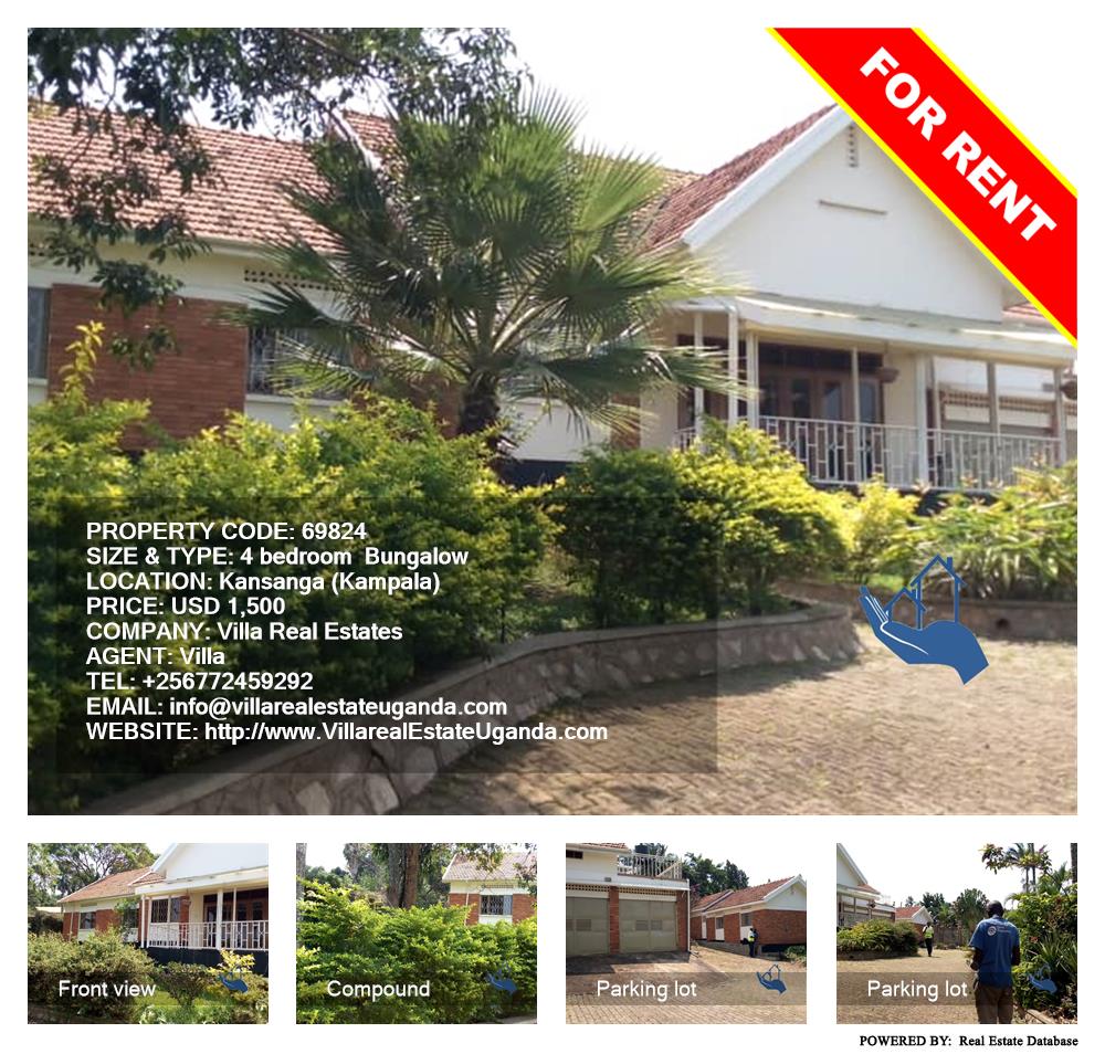 4 bedroom Bungalow  for rent in Kansanga Kampala Uganda, code: 69824