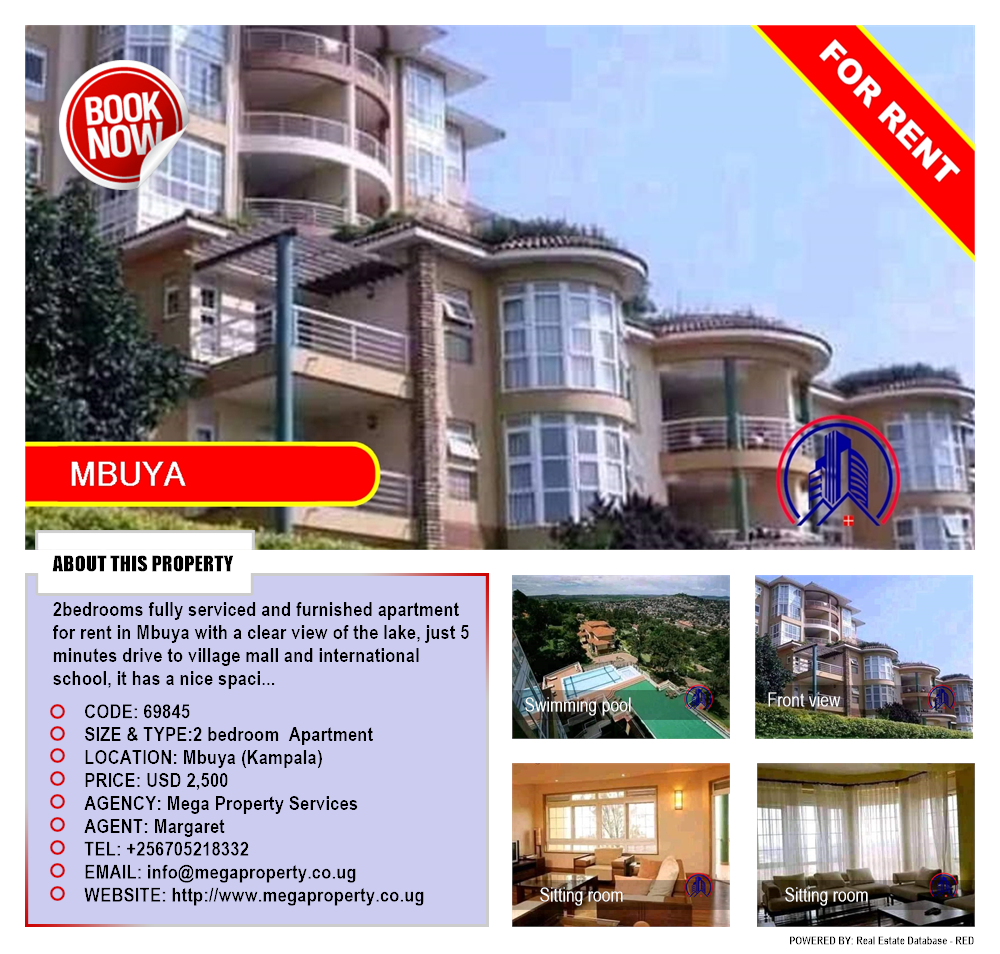 2 bedroom Apartment  for rent in Mbuya Kampala Uganda, code: 69845