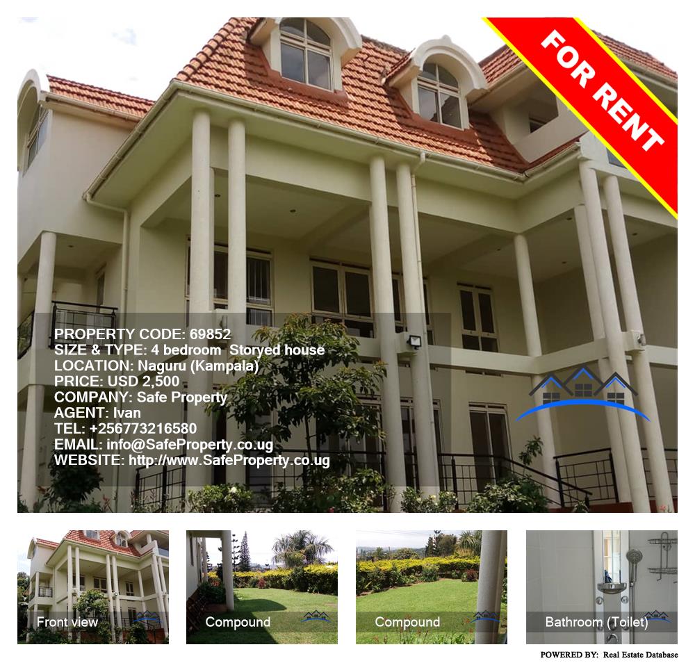 4 bedroom Storeyed house  for rent in Naguru Kampala Uganda, code: 69852