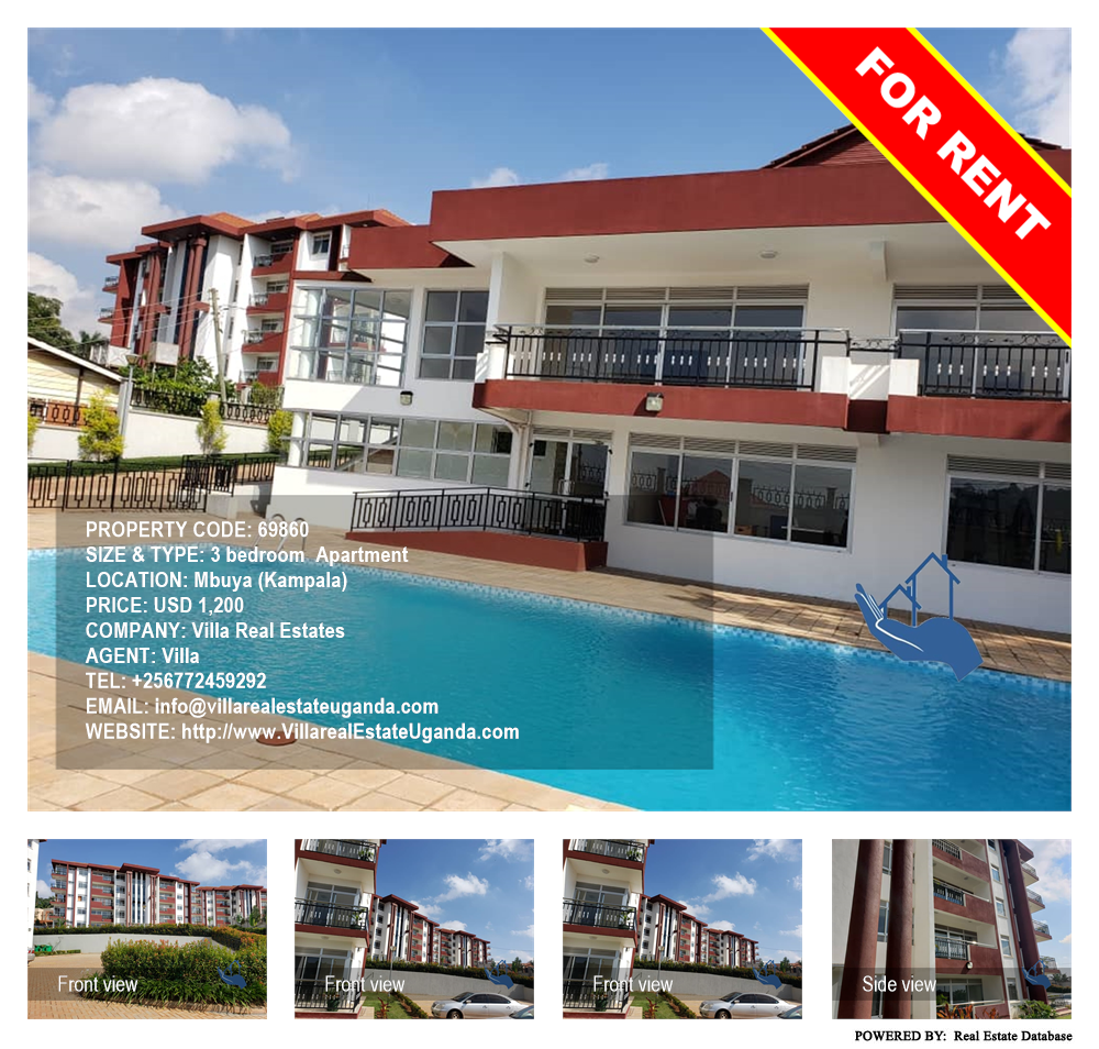3 bedroom Apartment  for rent in Mbuya Kampala Uganda, code: 69860