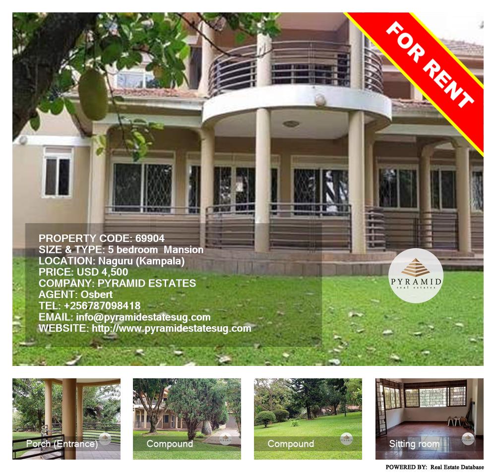 5 bedroom Mansion  for rent in Naguru Kampala Uganda, code: 69904