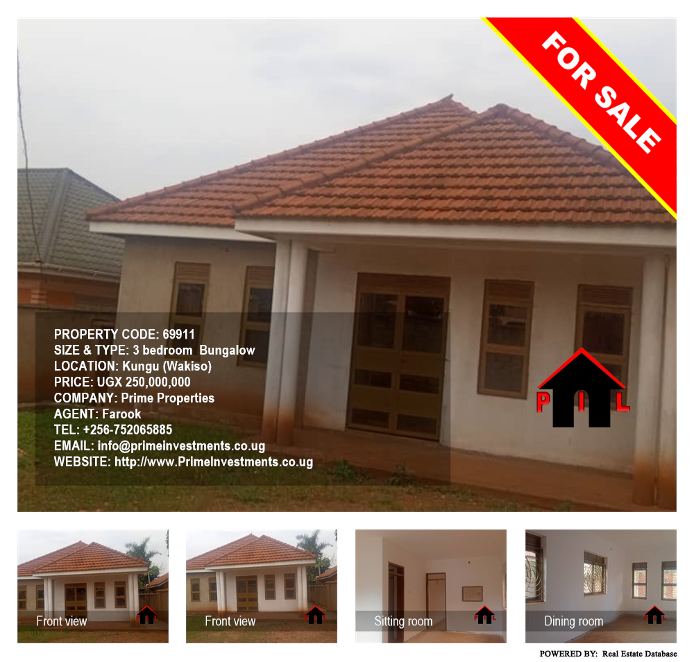 3 bedroom Bungalow  for sale in Kungu Wakiso Uganda, code: 69911