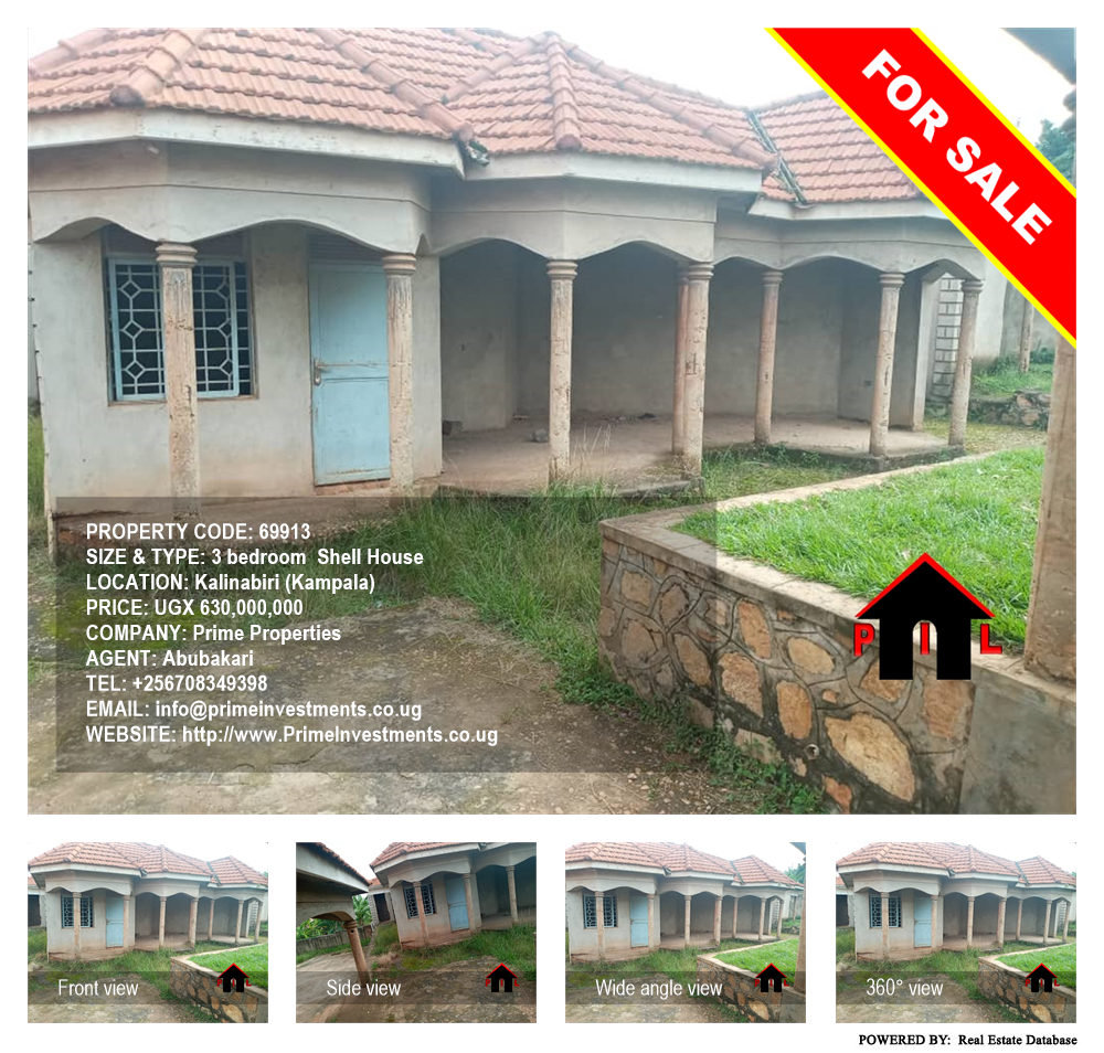 3 bedroom Shell House  for sale in Kalinabili Kampala Uganda, code: 69913