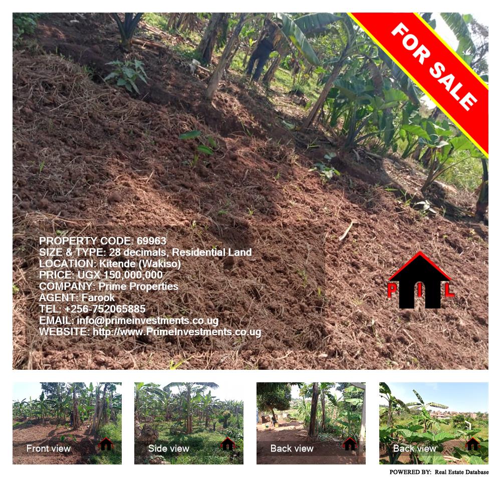 Residential Land  for sale in Kitende Wakiso Uganda, code: 69963