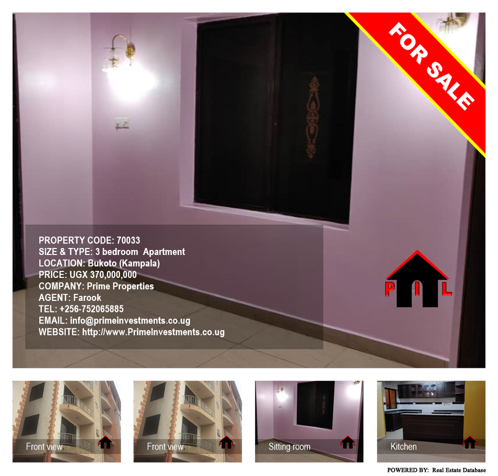 3 bedroom Apartment  for sale in Bukoto Kampala Uganda, code: 70033