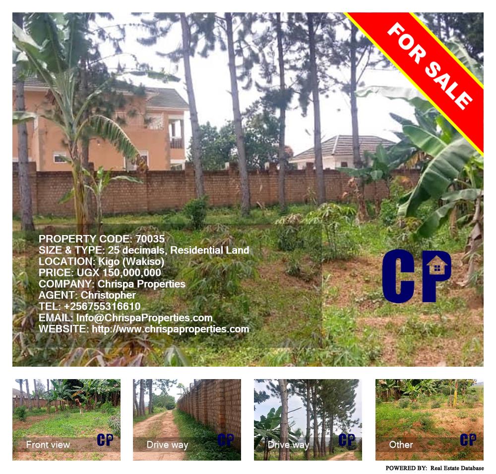 Residential Land  for sale in Kigo Wakiso Uganda, code: 70035