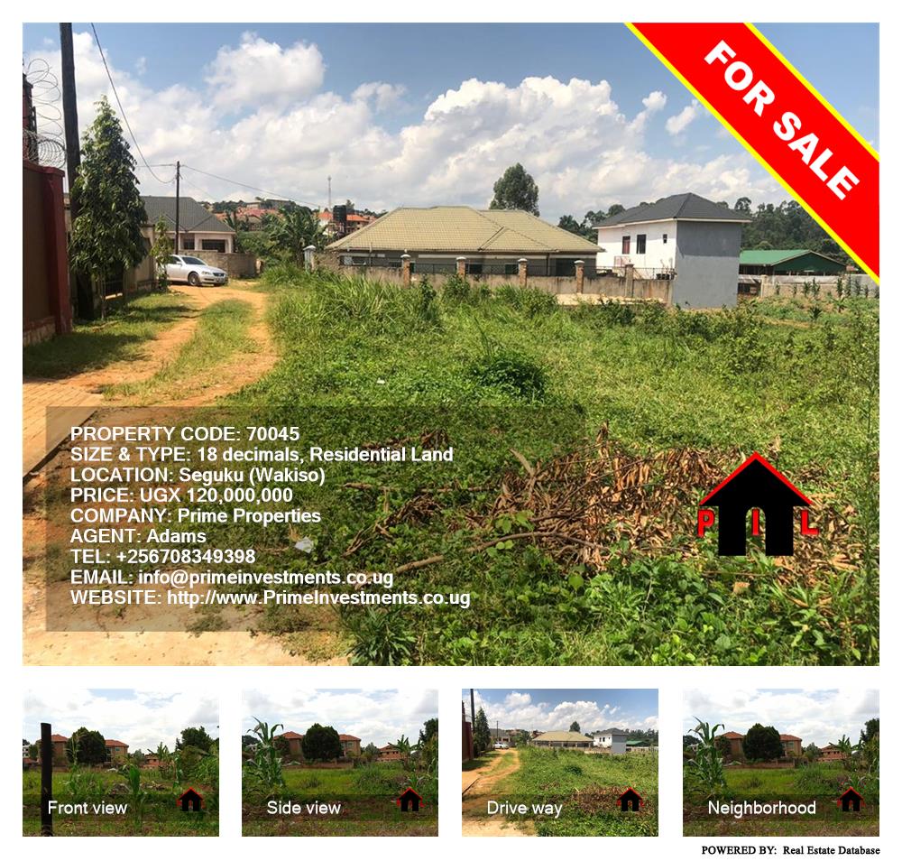 Residential Land  for sale in Sseguku Wakiso Uganda, code: 70045
