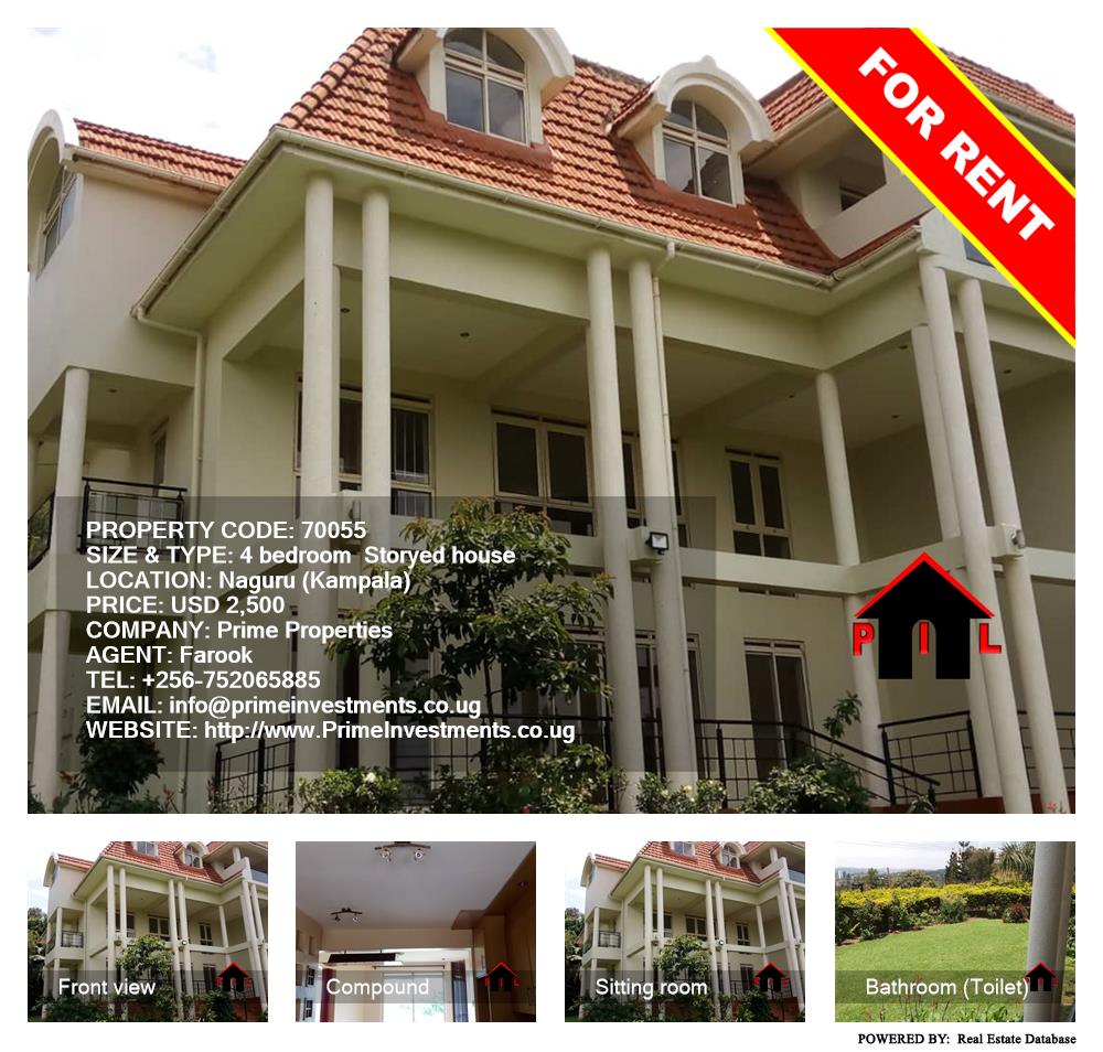4 bedroom Storeyed house  for rent in Naguru Kampala Uganda, code: 70055