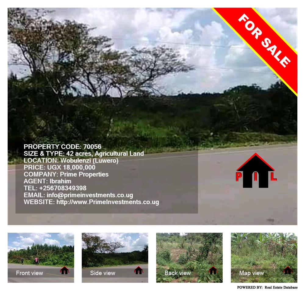 Agricultural Land  for sale in Wobulenzi Luweero Uganda, code: 70056