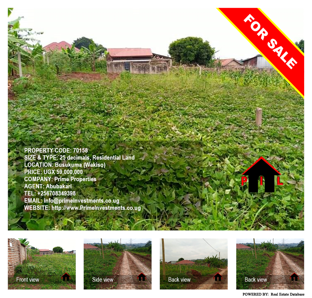 Residential Land  for sale in Busukuma Wakiso Uganda, code: 70158
