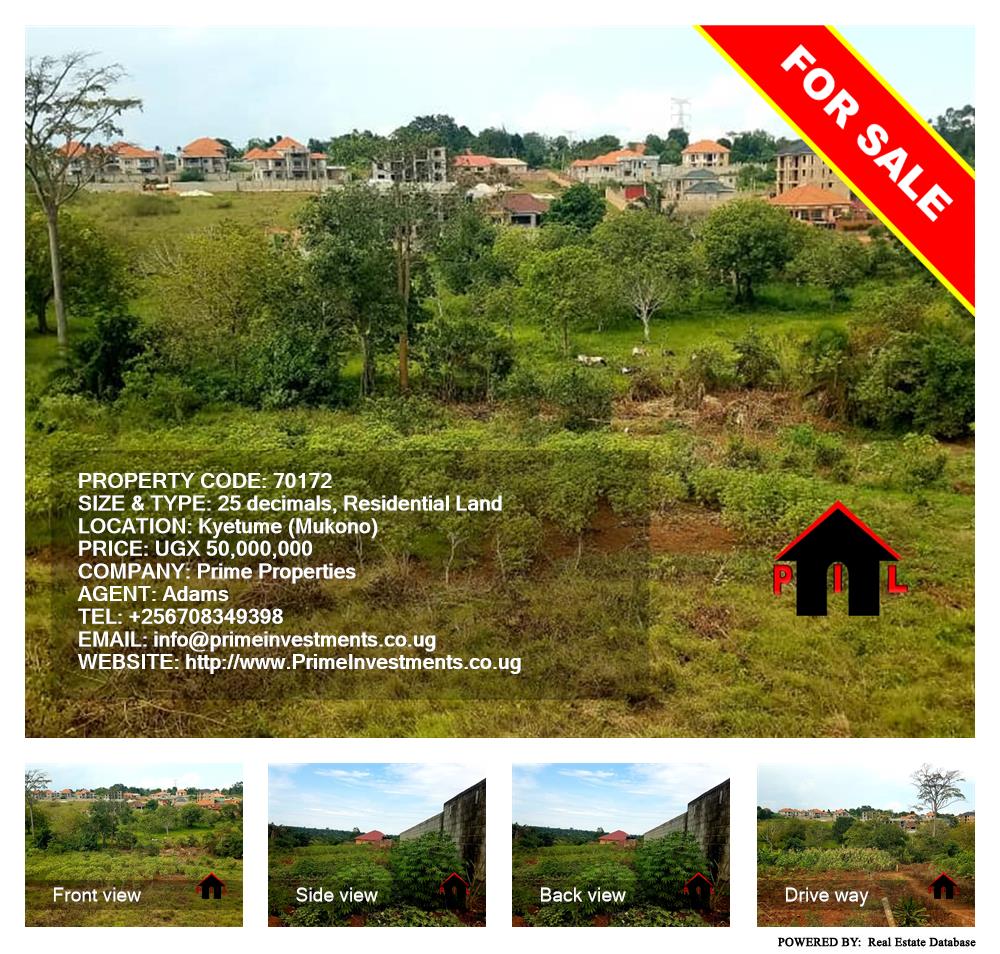 Residential Land  for sale in Kyetume Mukono Uganda, code: 70172