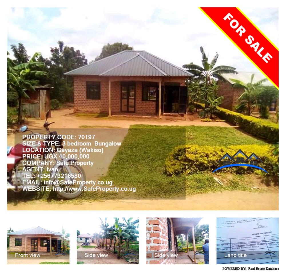 3 bedroom Bungalow  for sale in Gayaza Wakiso Uganda, code: 70197