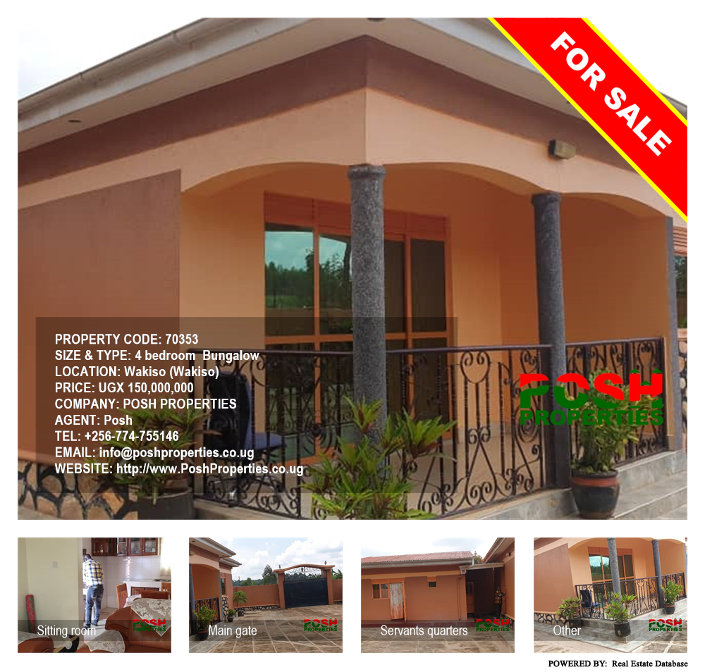 4 bedroom Bungalow  for sale in Wakisotowncenter Wakiso Uganda, code: 70353