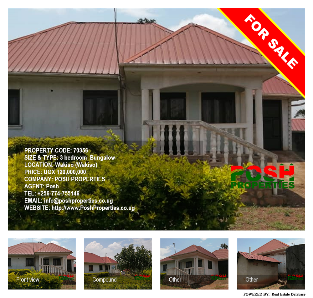 3 bedroom Bungalow  for sale in Wakisotowncenter Wakiso Uganda, code: 70356