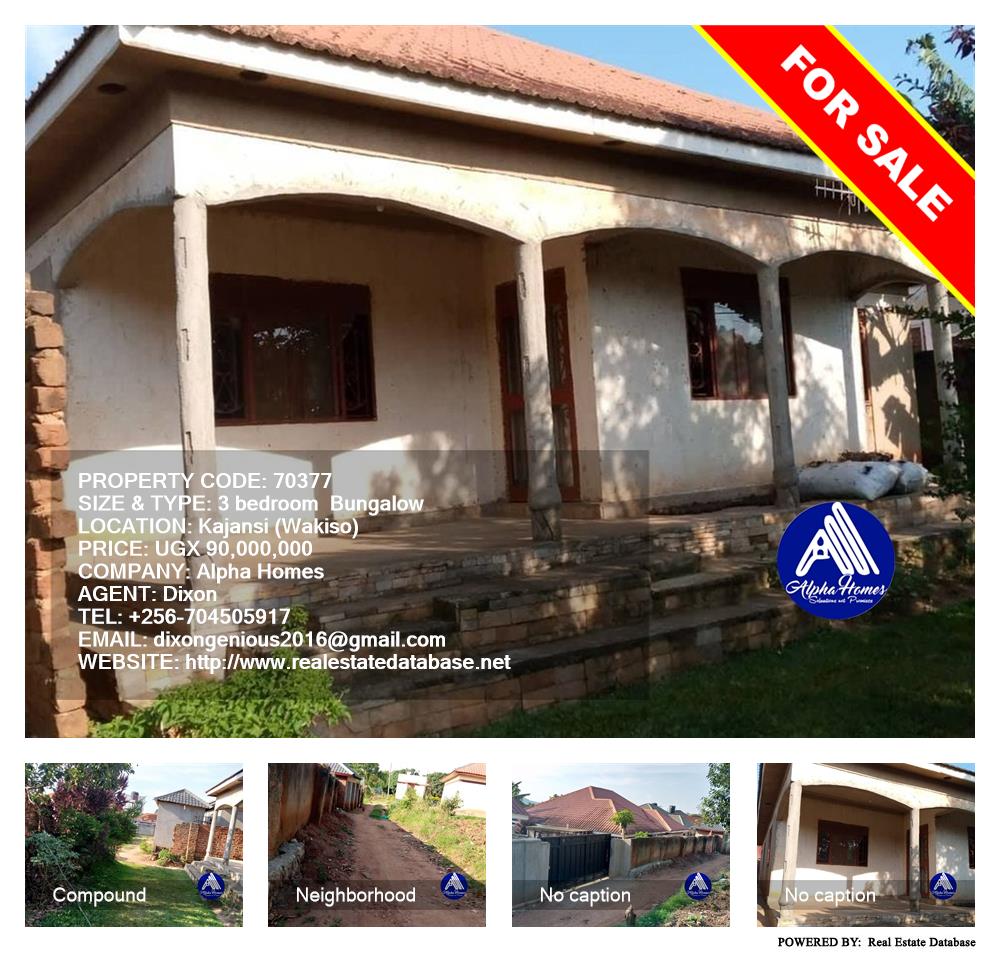 3 bedroom Bungalow  for sale in Kajjansi Wakiso Uganda, code: 70377