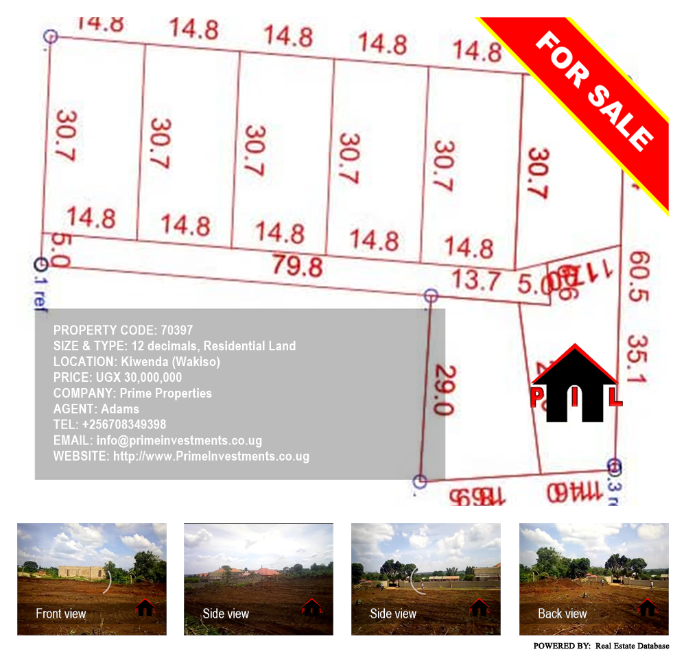 Residential Land  for sale in Kiwenda Wakiso Uganda, code: 70397