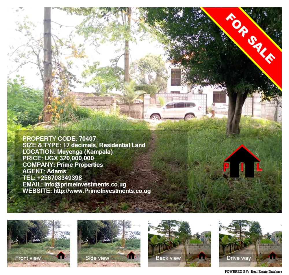 Residential Land  for sale in Muyenga Kampala Uganda, code: 70407