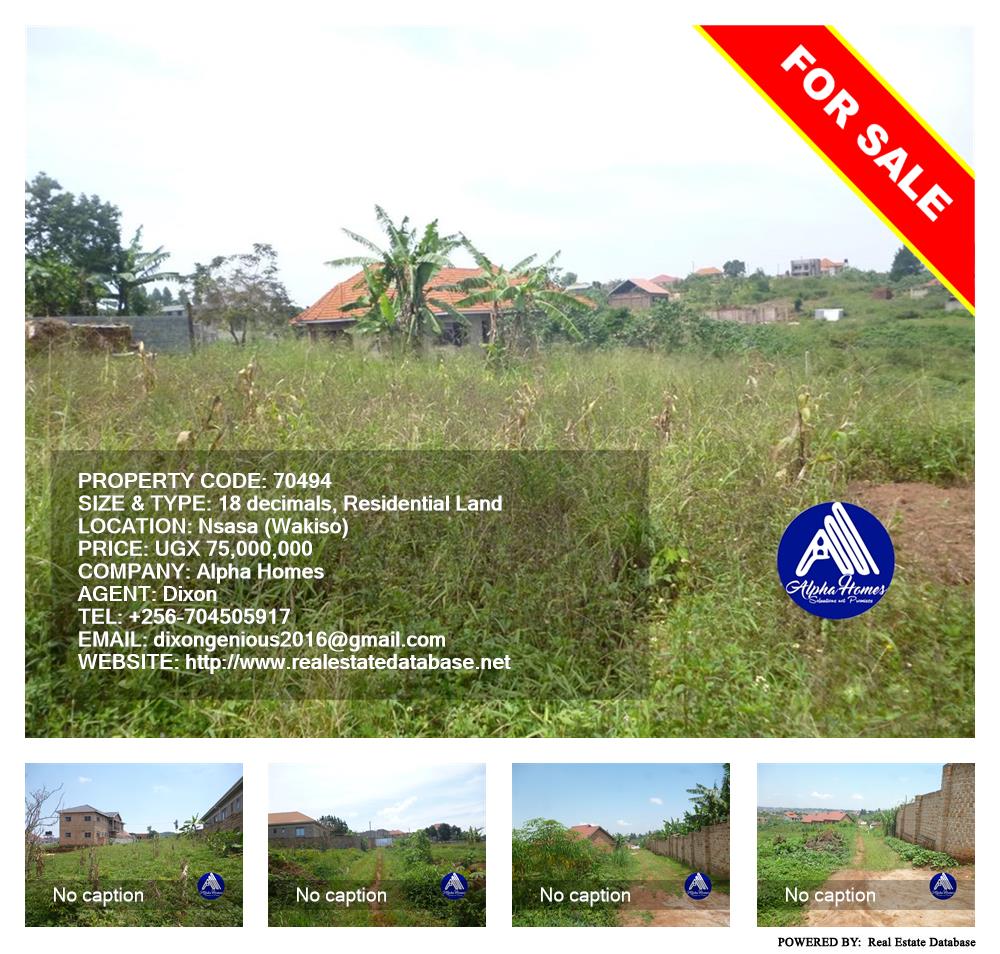 Residential Land  for sale in Nsasa Wakiso Uganda, code: 70494