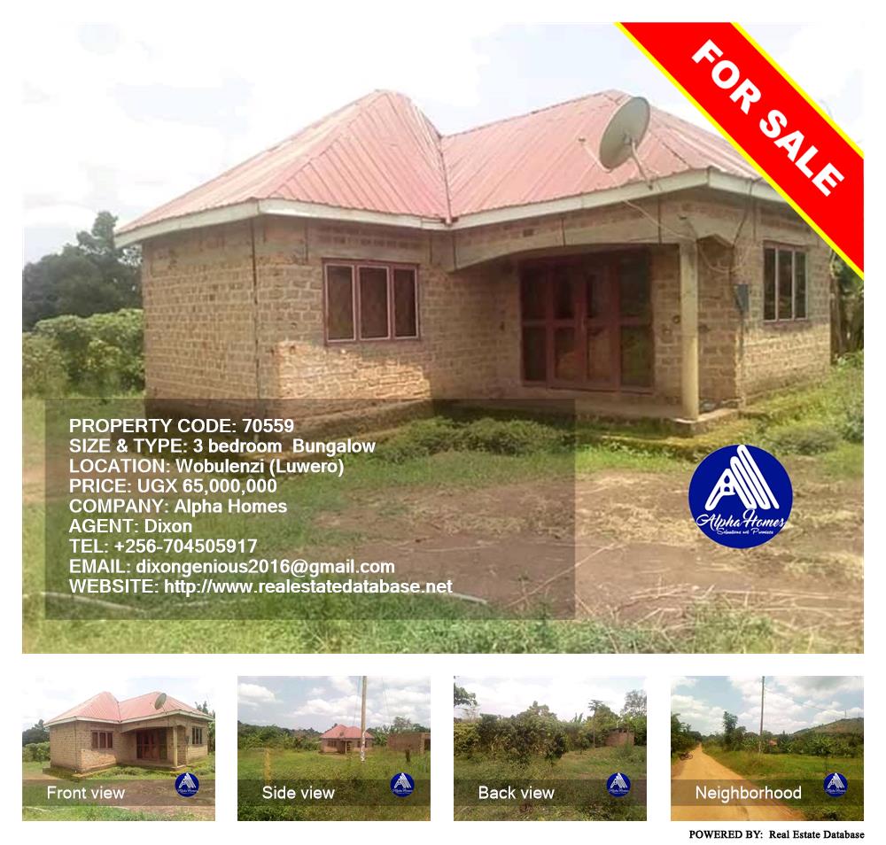 3 bedroom Bungalow  for sale in Wobulenzi Luweero Uganda, code: 70559