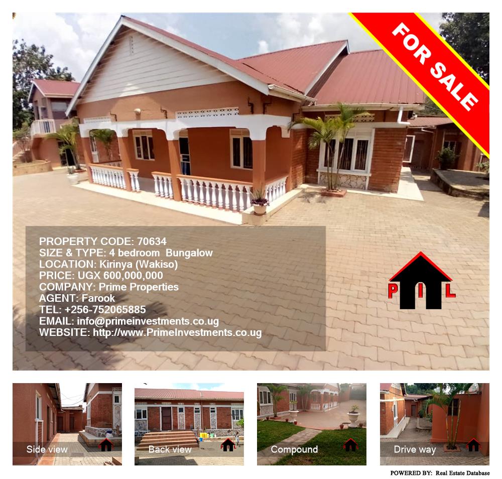 4 bedroom Bungalow  for sale in Kirinya Wakiso Uganda, code: 70634