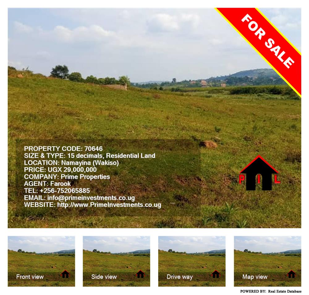 Residential Land  for sale in Namayina Wakiso Uganda, code: 70646